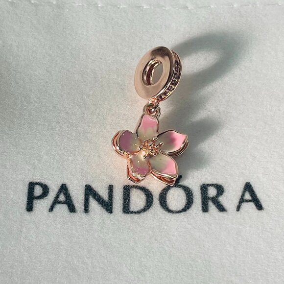 Pandora Cherry Blossom Dangle Charm Rose Gold-Plated - Picture 3 of 4